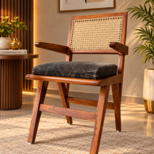 Premium Sheesham wood chair with elegant design and natural wooden finish