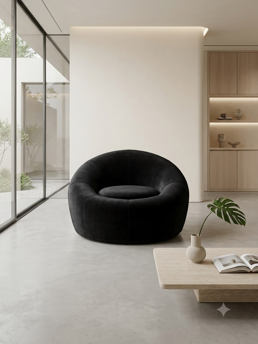 Black Velvet Accent Chair